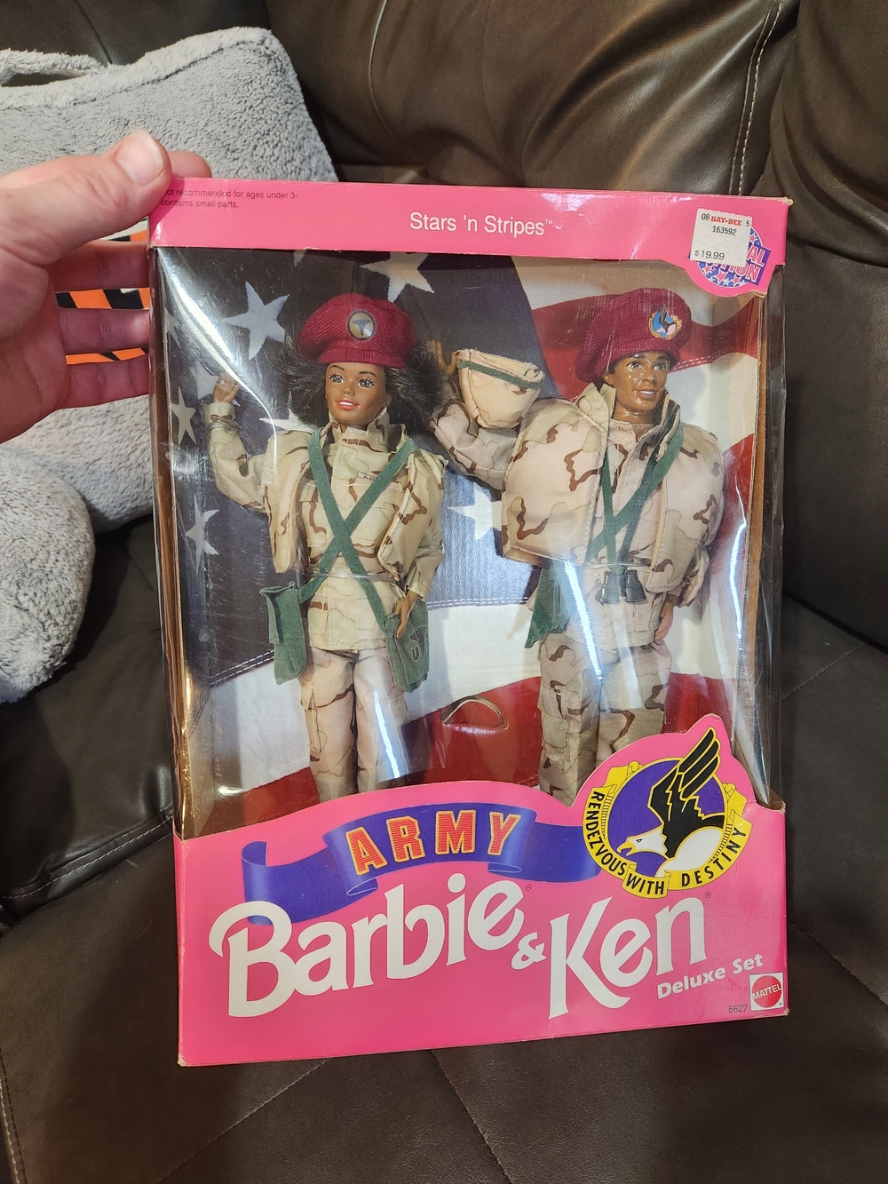 New 1991 Mattel Barbie & Ken Army Deluxe Set Pink Tan Green Red